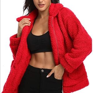 EZIGO Women's Fuzzy Fleece Sherpa Jacket Coat